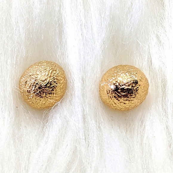 Vintage Jewelry - Gold Ball Stud Earrings
